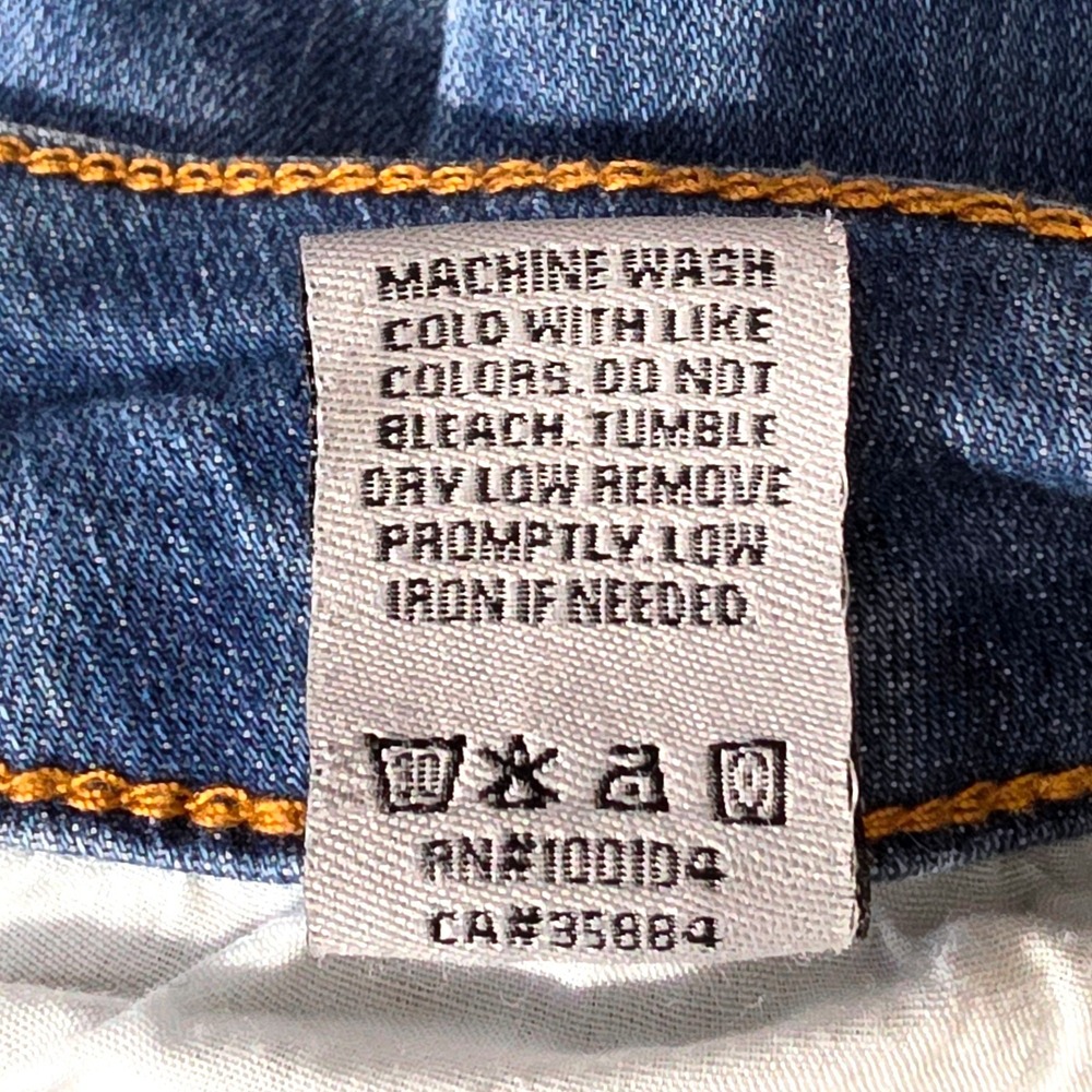 !iT Jeans Long Rider Bermuda Shorts Womens 8 Blue Distressed Denim Good - Picture 8 of 9